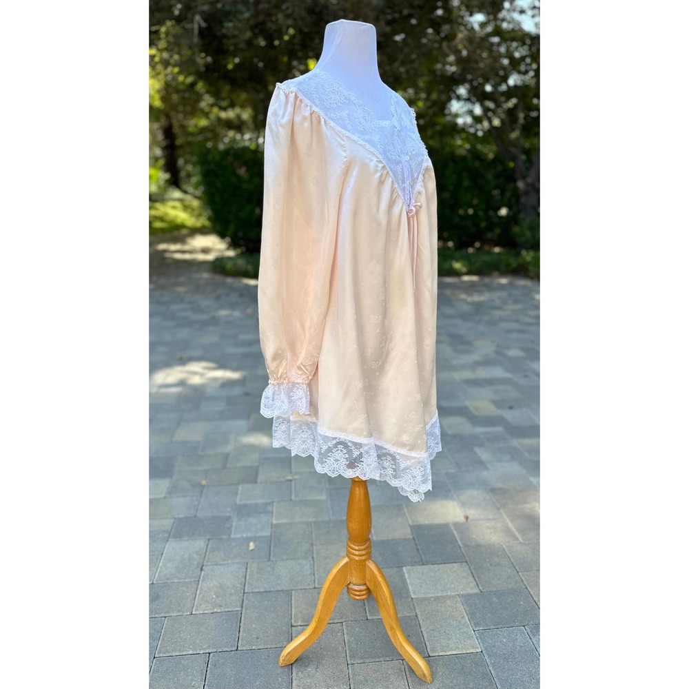 Vintage 80s Chemise Nightgown Romantic Victorian Edwardian Ephemera Shabby Chic - Picture 8 of 10